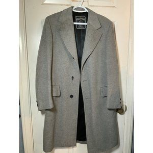 Kashmara Alpacuna Mens Coat Size 36 Gray Cashmere Alpaca Wool Overcoat 1960s